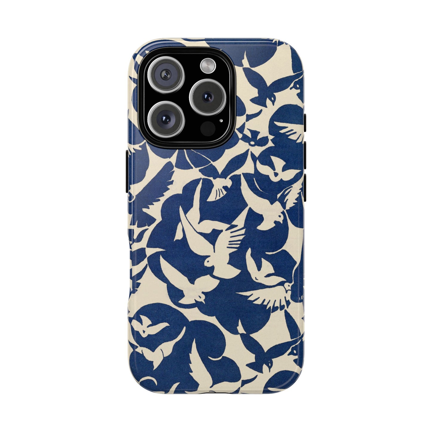 Blue Sky Birds Flying Retro iPhone Case