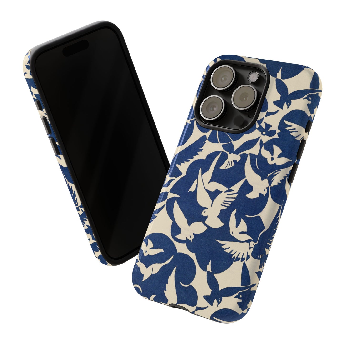 Blue Sky Birds Flying Retro iPhone Case