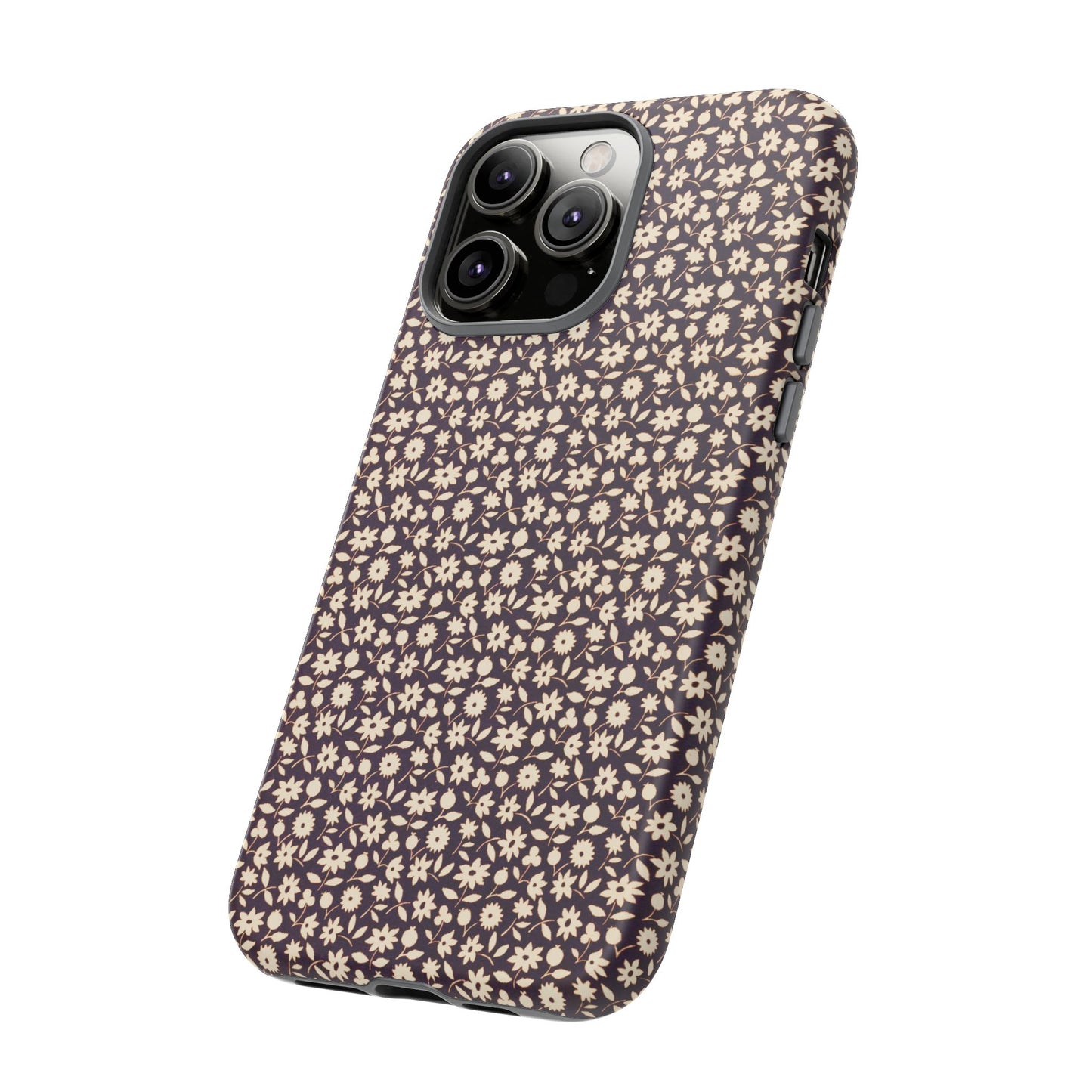 Coffee and Cream Vintage Floral Pattern iPhone Case