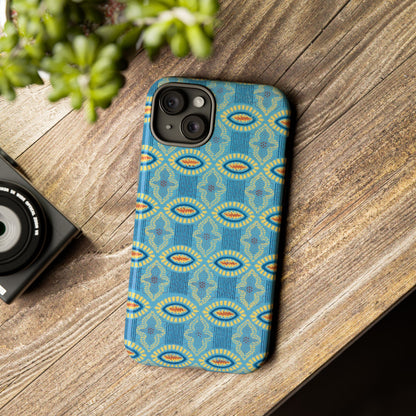 Turquoise Retro Geometric iPhone Case