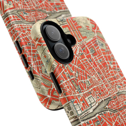 Retro Red Paris Map iPhone Case