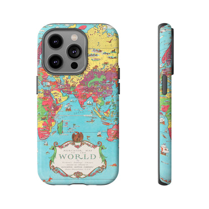 Map of the World Retro Travel iPhone Case