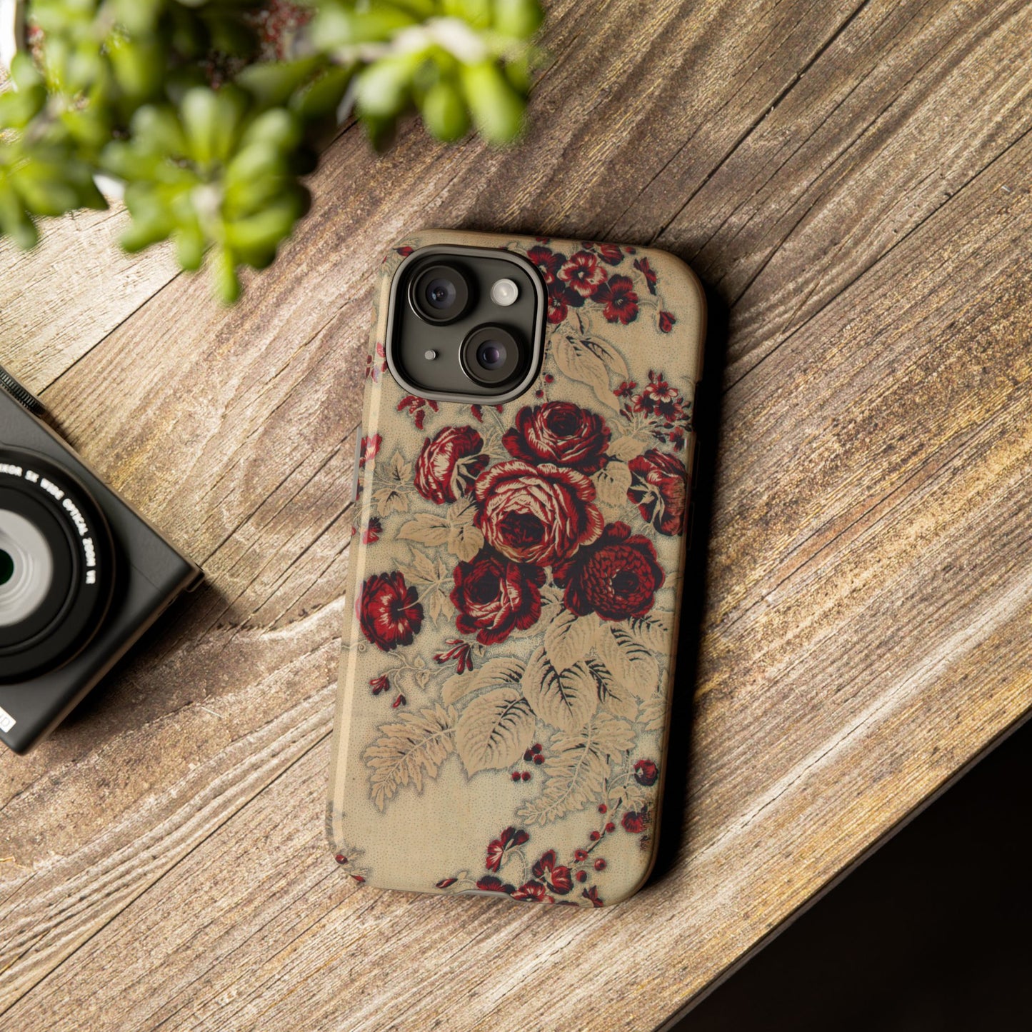 Red Roses Vintage iPhone Case