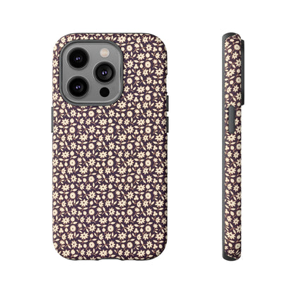 Coffee and Cream Vintage Floral Pattern iPhone Case