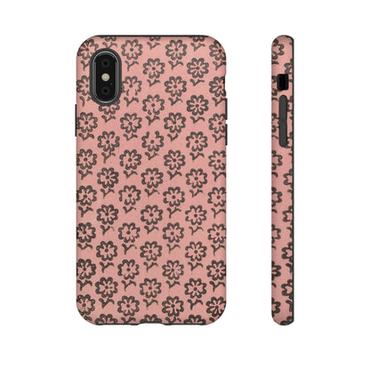 Dutch Pink & Brown Scattered Pattern Floral iPhone Case