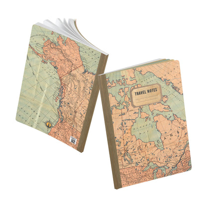 North America Vintage Map |  Softcover Travel Journal with Inside Illustrations