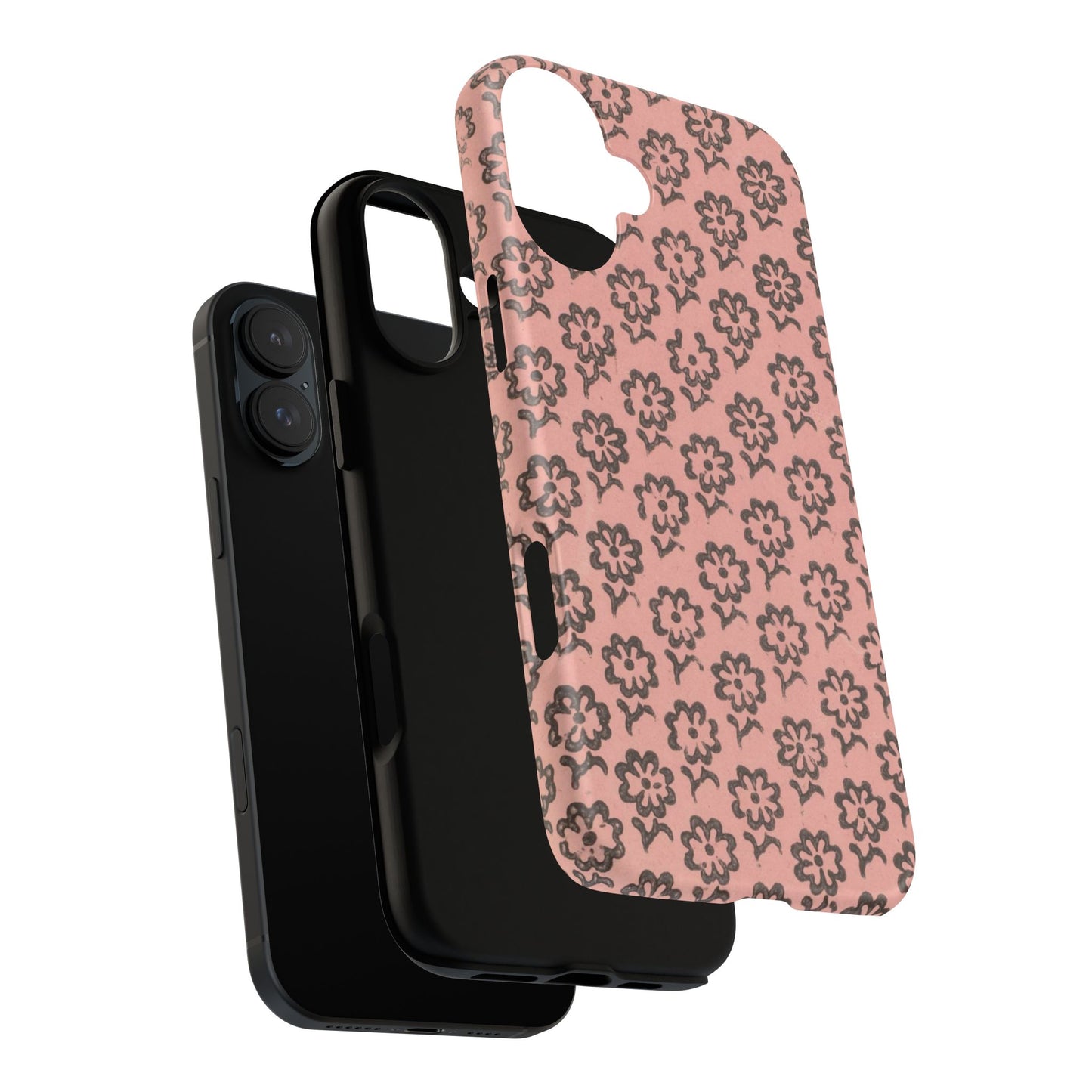 Dutch Pink & Brown Scattered Pattern Floral iPhone Case