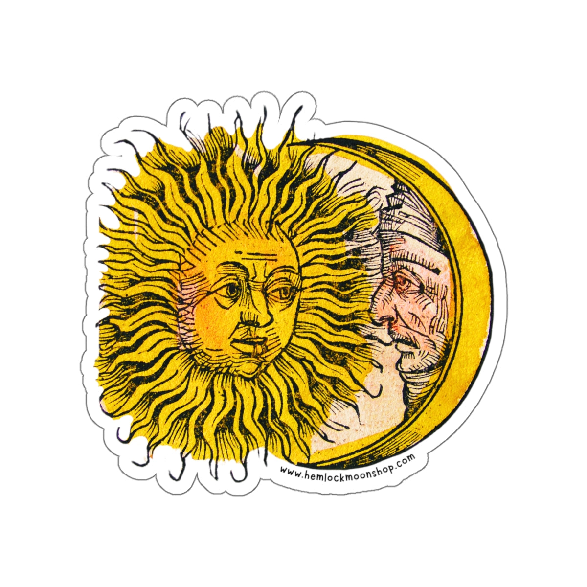 Sun and Moon Sticker :: All-Weather, Water-Resistant Vinyl (5 sizes)