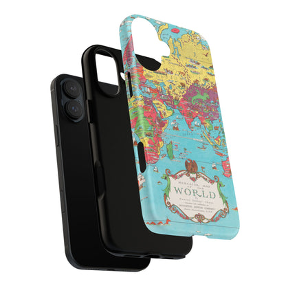 Map of the World Retro Travel iPhone Case