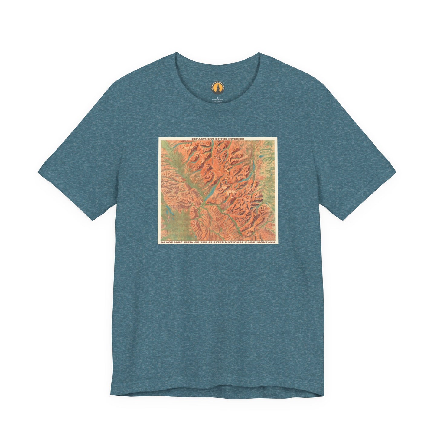 Glacier National Park Vintage Map Tee