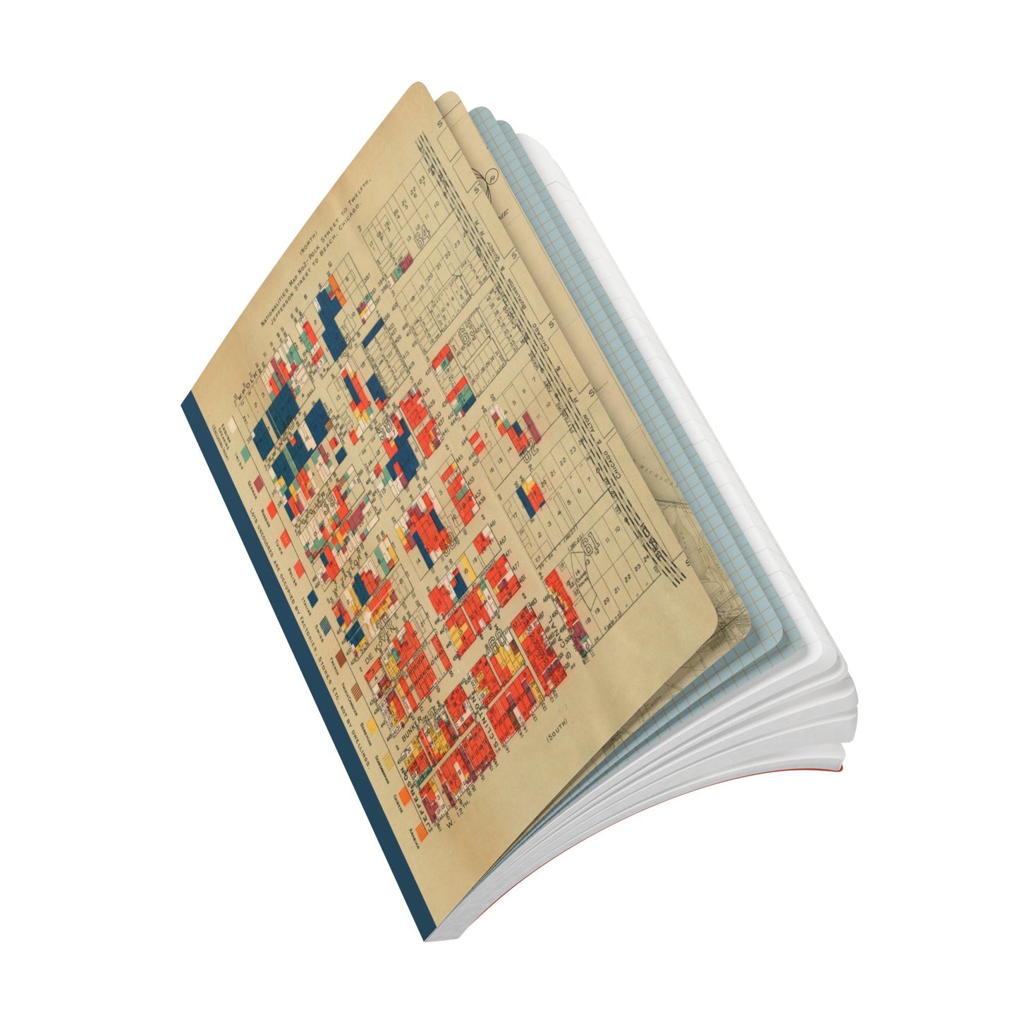 Chicago Nationalities Vintage Map | Softcover Notebook with Inside Maps