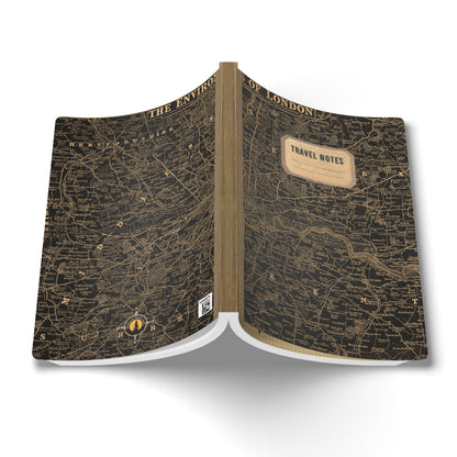 London Vintage Map | Softcover Travel Journal with Inside Illustrations