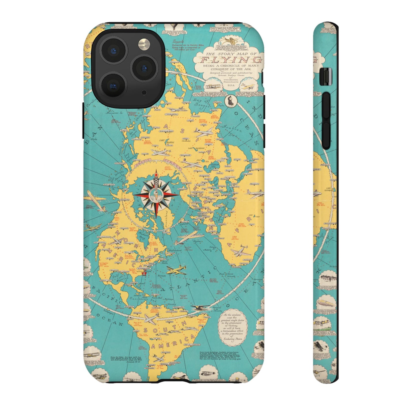 Map of Flying Retro iPhone Case