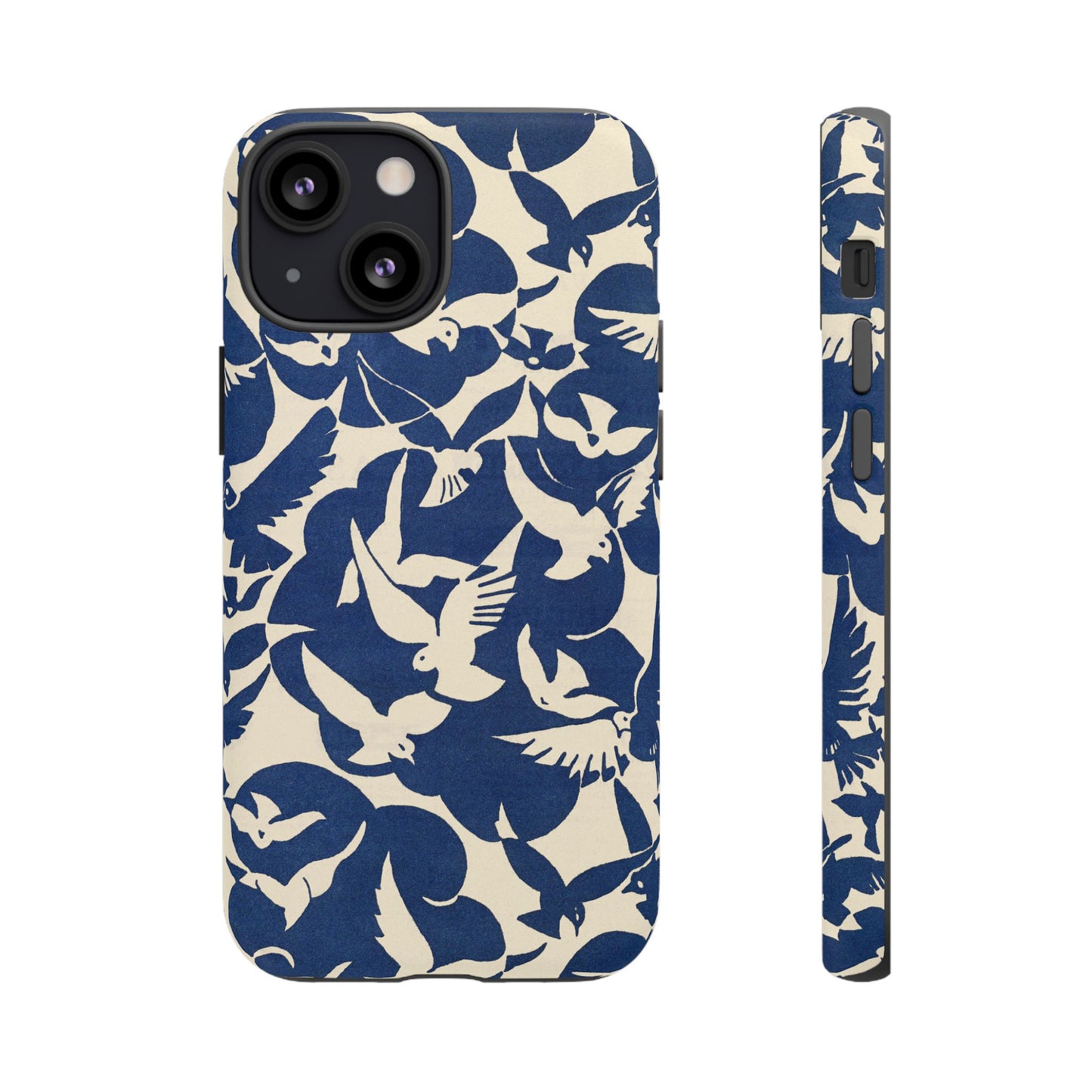 Blue Sky Birds Flying Retro iPhone Case