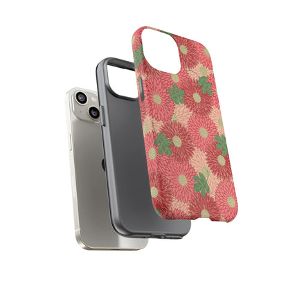 Pink Chrysanthemums Vintage iPhone Case