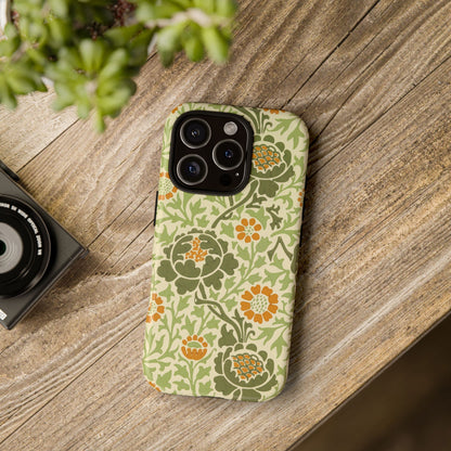 Olive & Orange Vintage Botanical iPhone Case