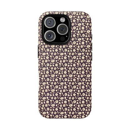 Coffee and Cream Vintage Floral Pattern iPhone Case