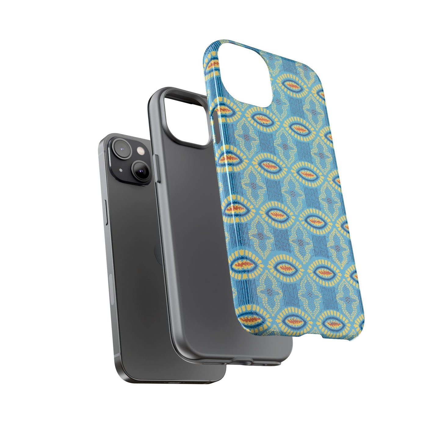 Turquoise Retro Geometric iPhone Case