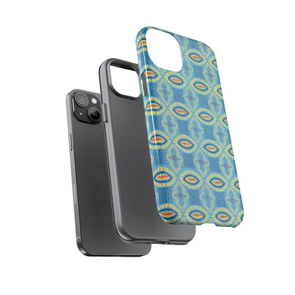 Turquoise Retro Geometric iPhone Case