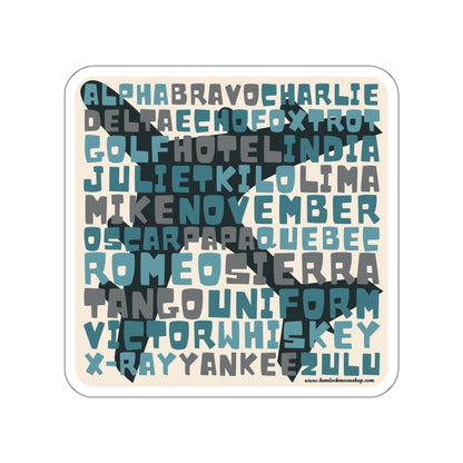 Blue Retro Aviation Alphabet Sticker :: All-Weather, Water-Resistant Vinyl (5 sizes)
