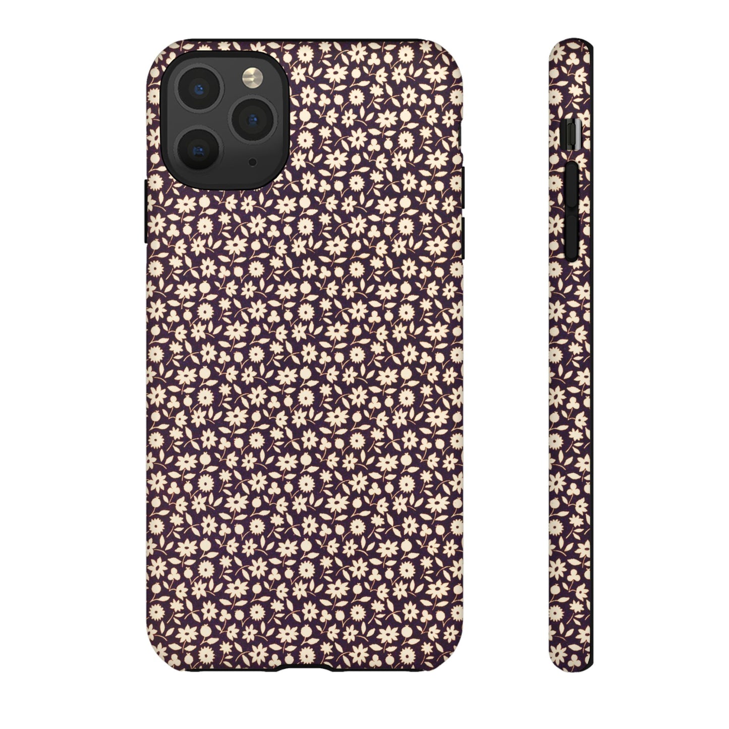 Coffee and Cream Vintage Floral Pattern iPhone Case