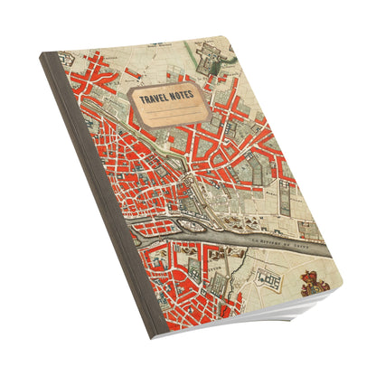 Paris Vintage Map  | Softcover Travel Journal with Inside Illustrations