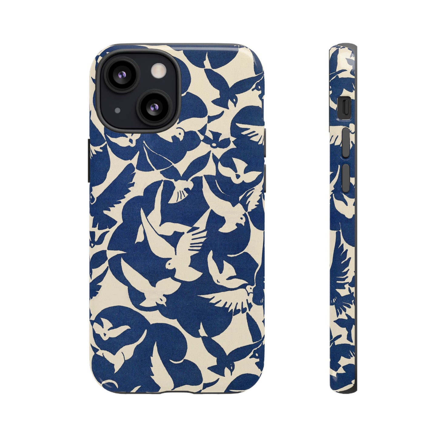 Blue Sky Birds Flying Retro iPhone Case