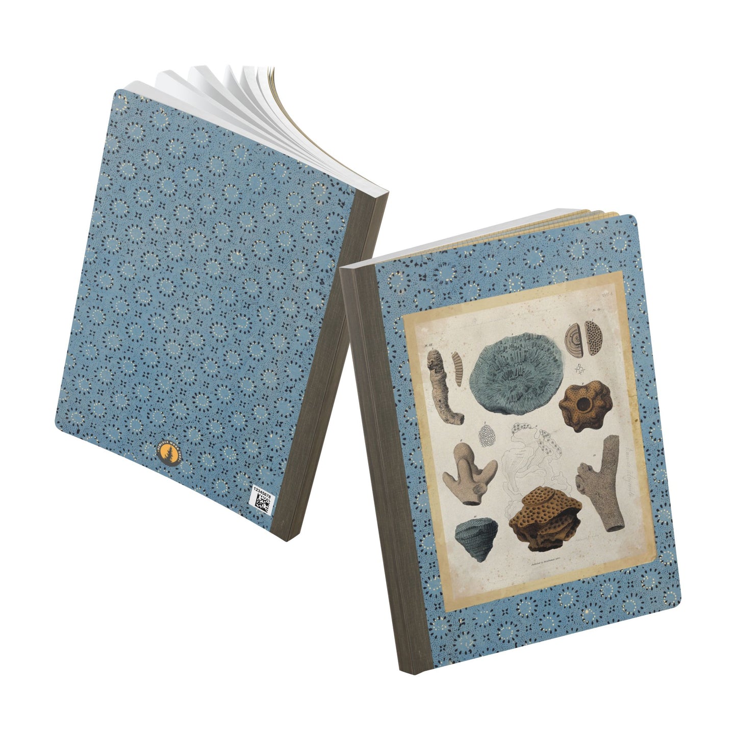 Fossils Vintage Blue Softcover Notebook