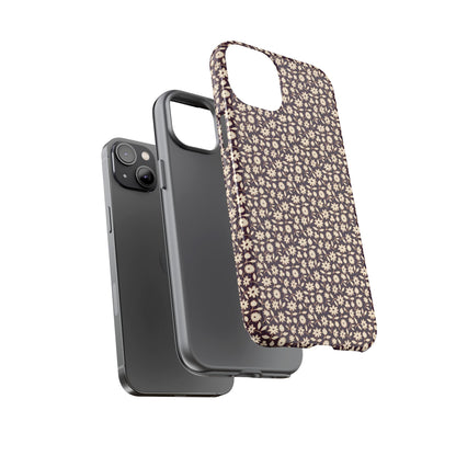 Coffee and Cream Vintage Floral Pattern iPhone Case