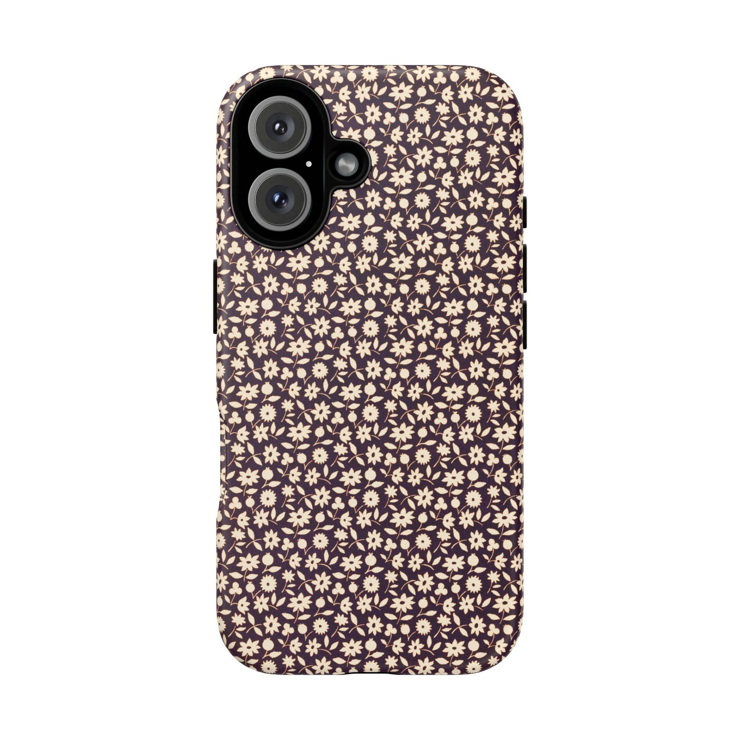 Coffee and Cream Vintage Floral Pattern iPhone Case