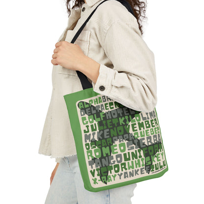 Green Aviation Alphabet Tote Bag (3 sizes)