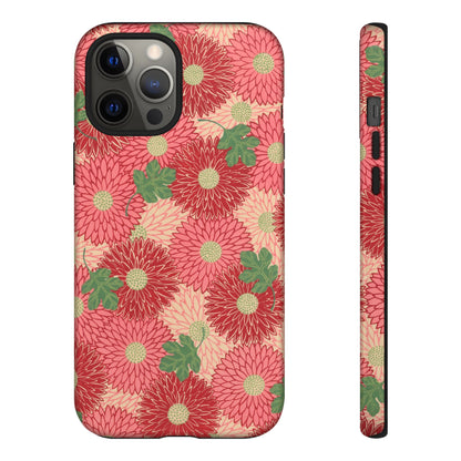 Pink Chrysanthemums Vintage iPhone Case