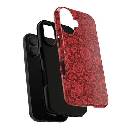 Vintage Crimson Floral Botanical iPhone Case