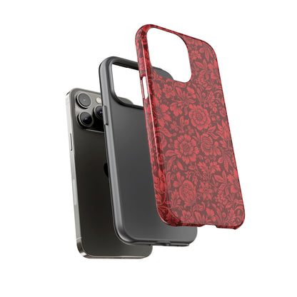 Vintage Crimson Floral Botanical iPhone Case