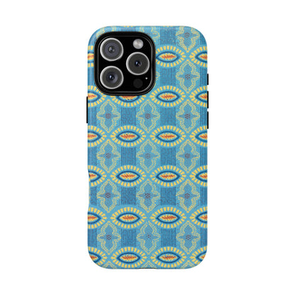 Turquoise Retro Geometric iPhone Case