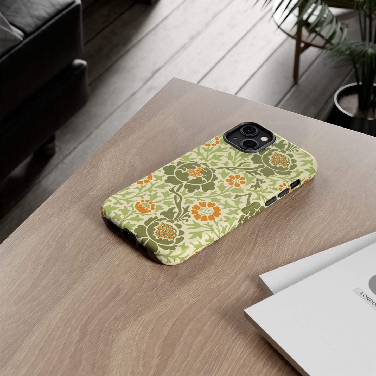 Olive & Orange Vintage Botanical iPhone Case