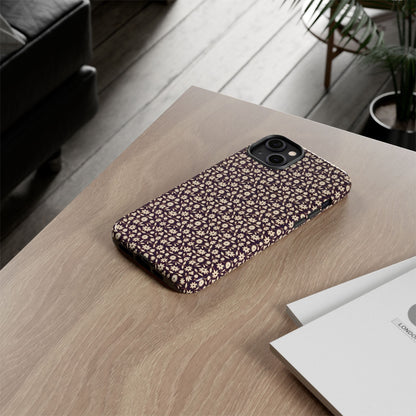 Coffee and Cream Vintage Floral Pattern iPhone Case