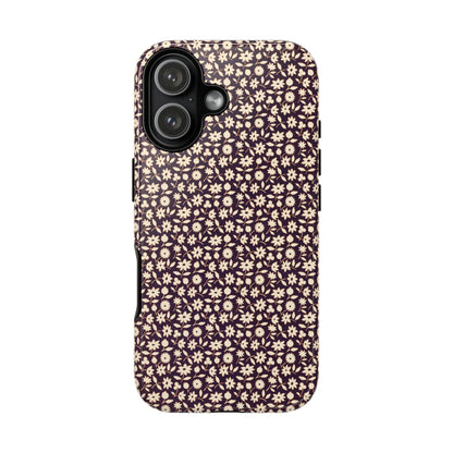 Coffee and Cream Vintage Floral Pattern iPhone Case