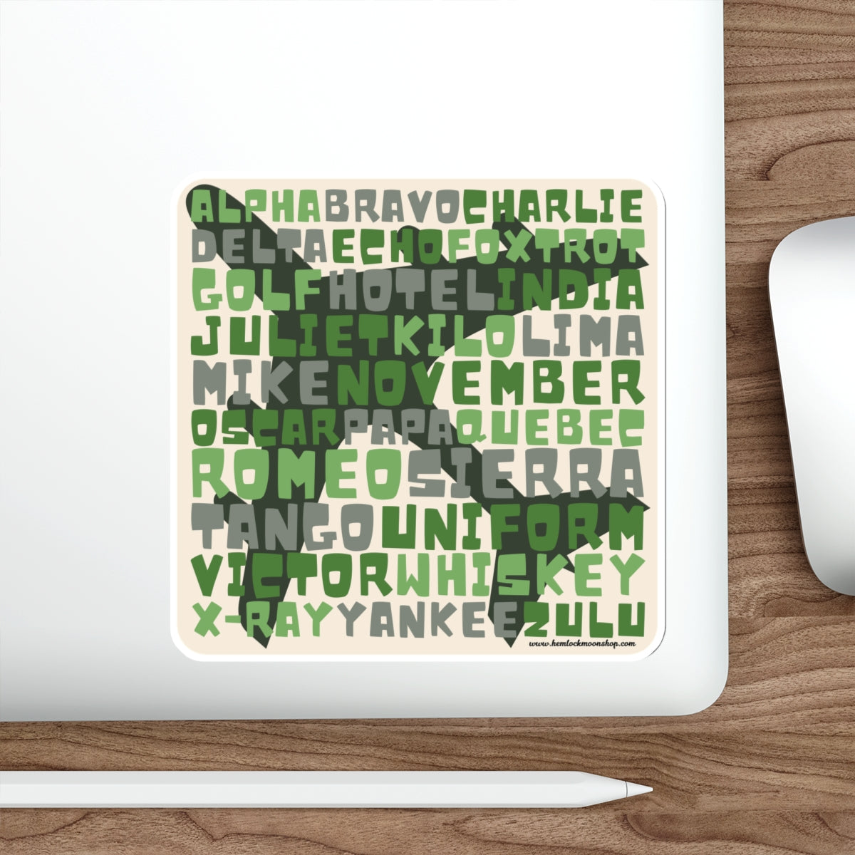 Green Retro Aviation Alphabet Sticker :: All-Weather, Water-Resistant Vinyl (5 sizes)