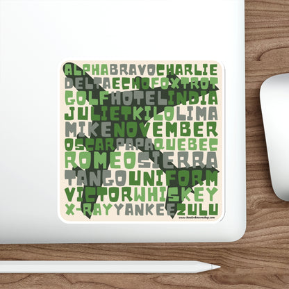 Green Retro Aviation Alphabet Sticker :: All-Weather, Water-Resistant Vinyl (5 sizes)