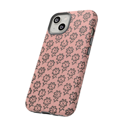 Dutch Pink & Brown Scattered Pattern Floral iPhone Case