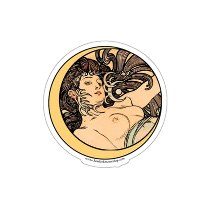 Witch Moon Art Nouveau Sticker :: Alphonse Mucha :: All-Weather, Water-Resistant Vinyl (5 sizes)
