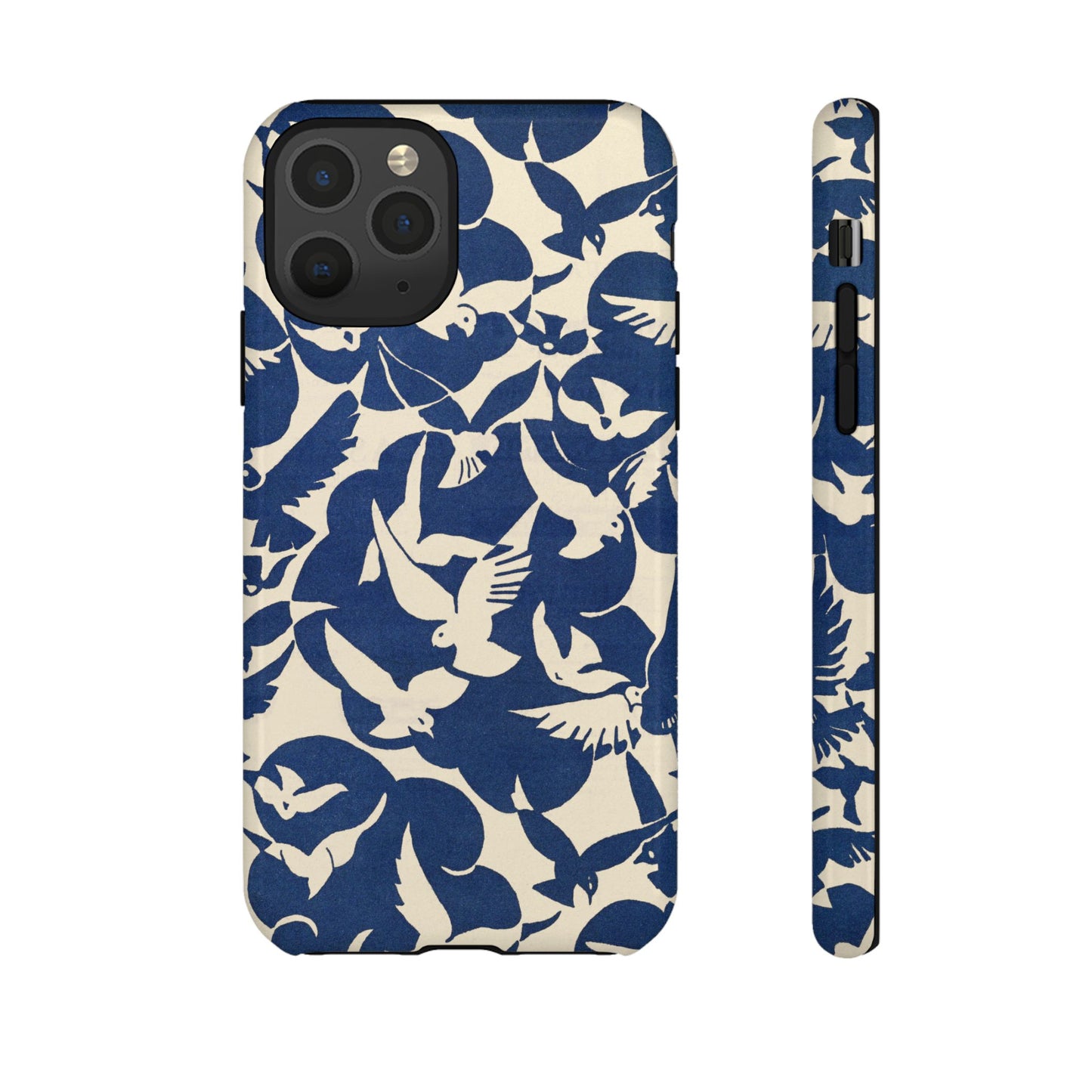 Blue Sky Birds Flying Retro iPhone Case