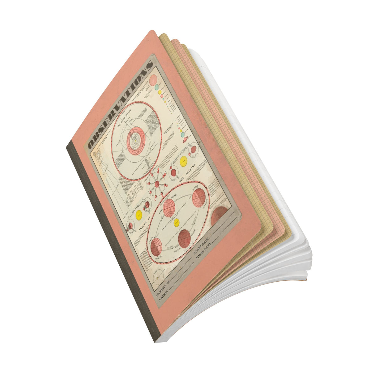 Antique Pink Astronomical Observations Journal— Illustrated Softcover Pocket Book