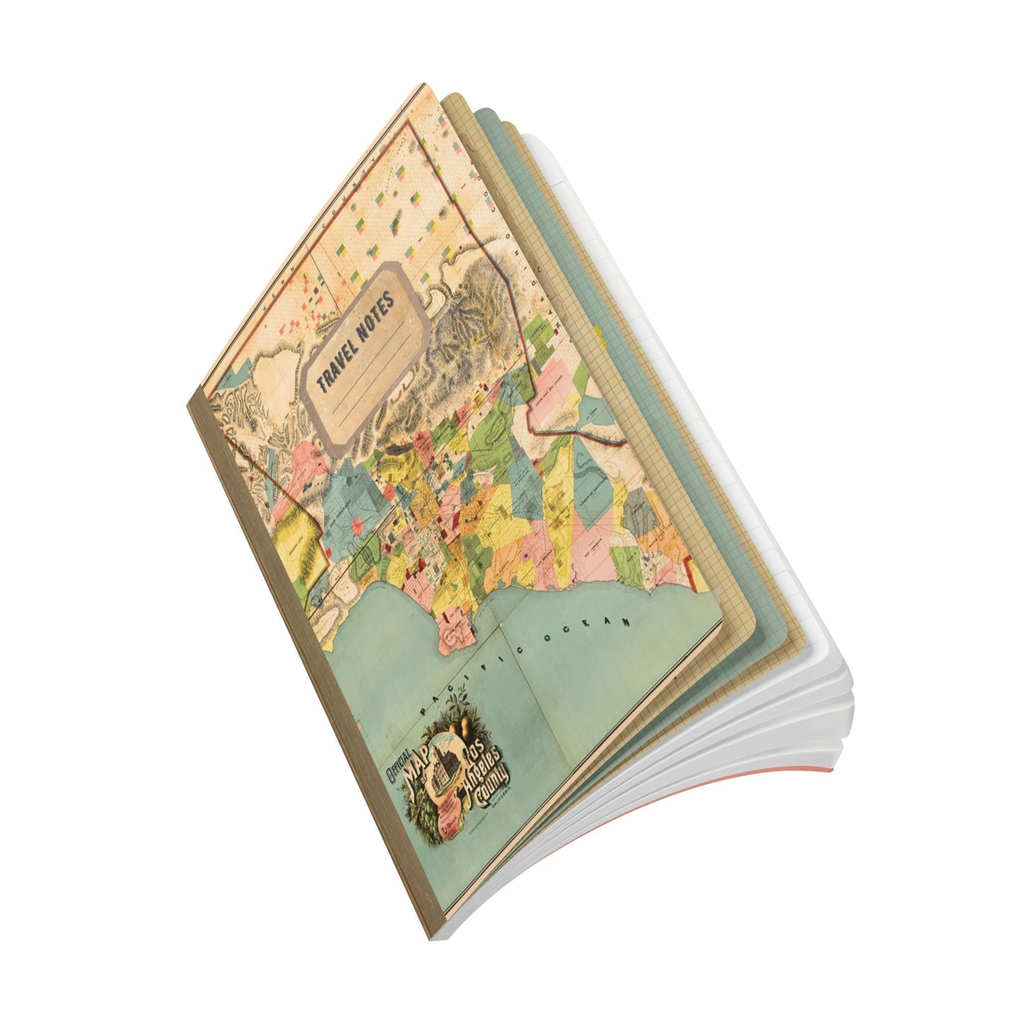 Los Angeles County Vintage Map | Softcover Travel Journal with Inside Illustrations