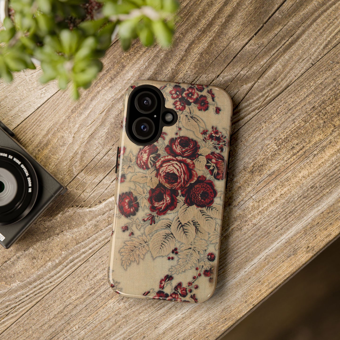 Red Roses Vintage iPhone Case
