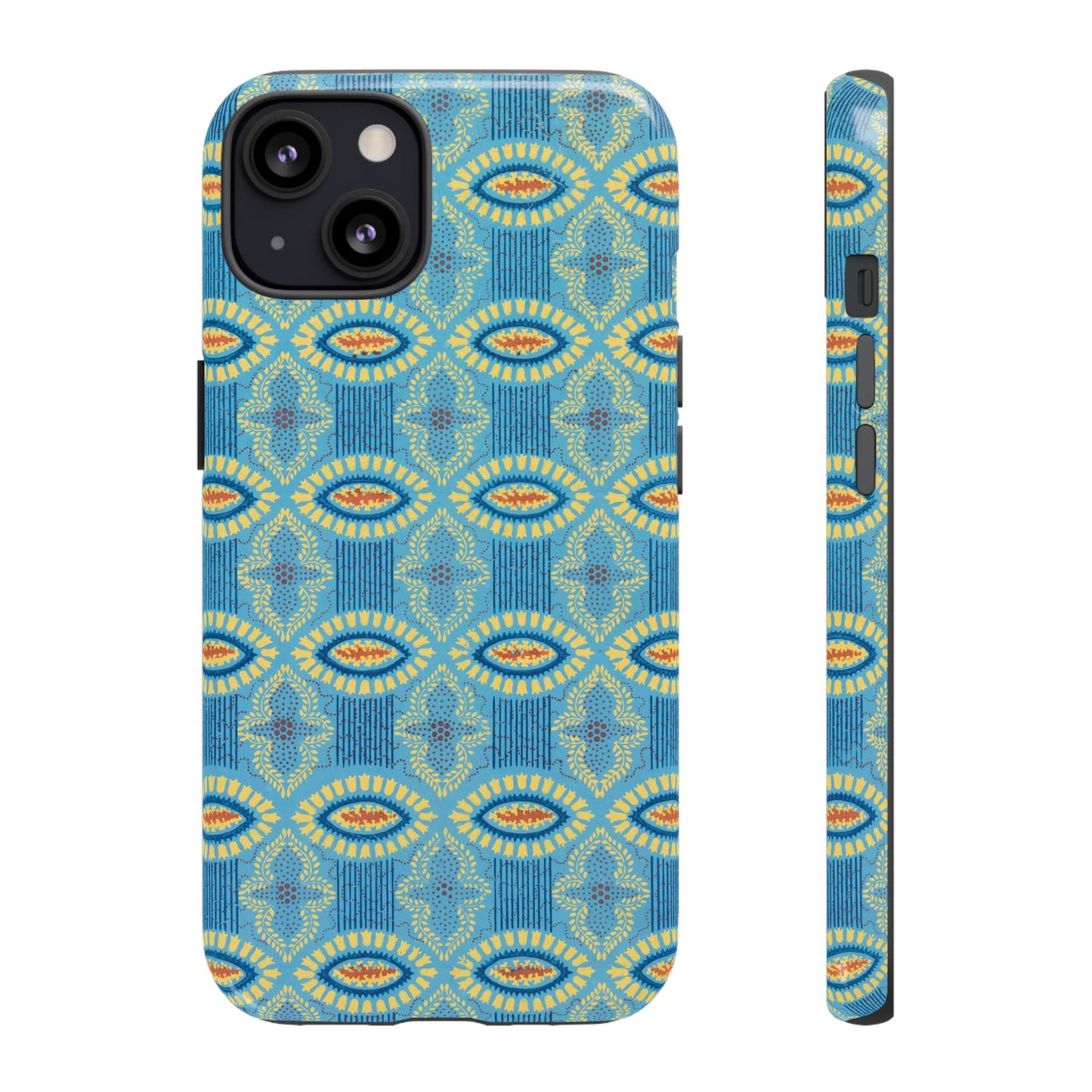 Turquoise Retro Geometric iPhone Case