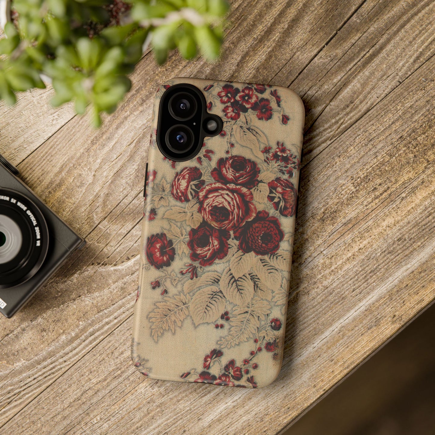 Red Roses Vintage iPhone Case
