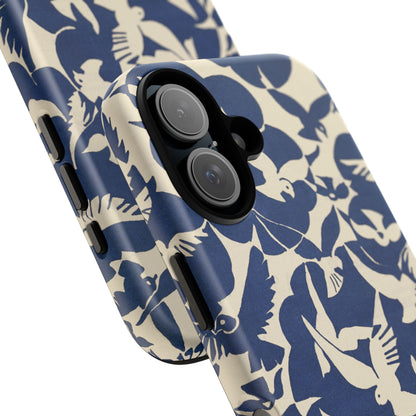 Blue Sky Birds Flying Retro iPhone Case