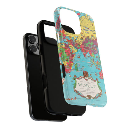 Map of the World Retro Travel iPhone Case